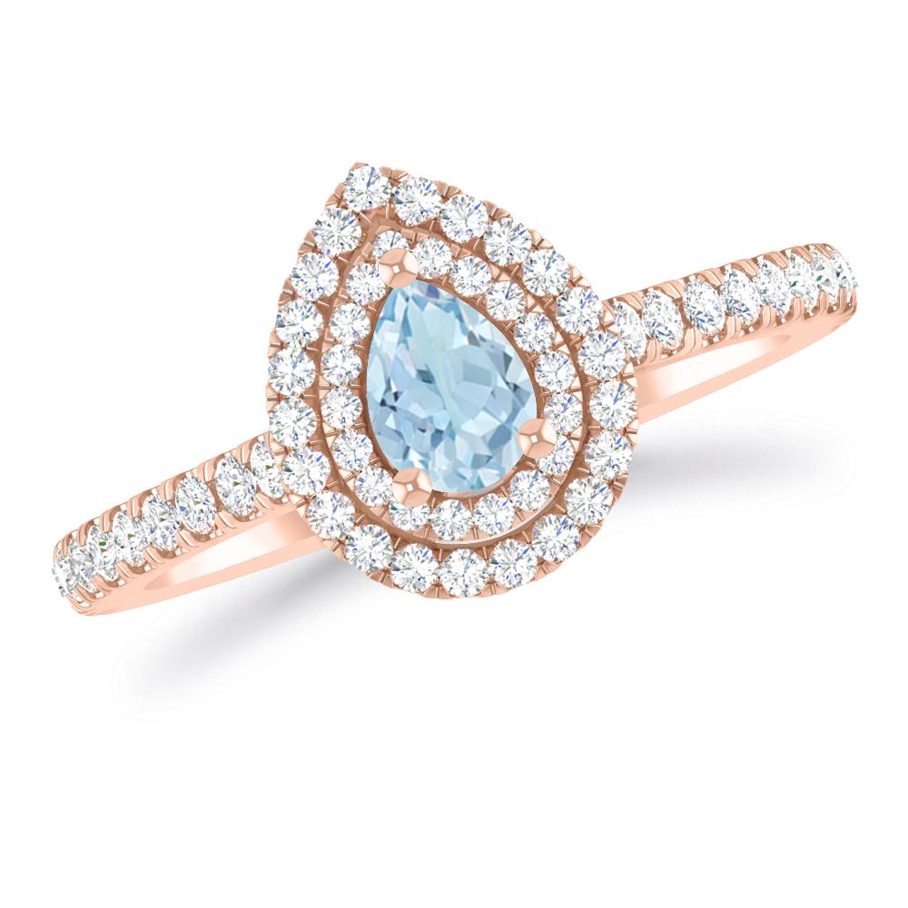 Rose Gold - Aquamarine