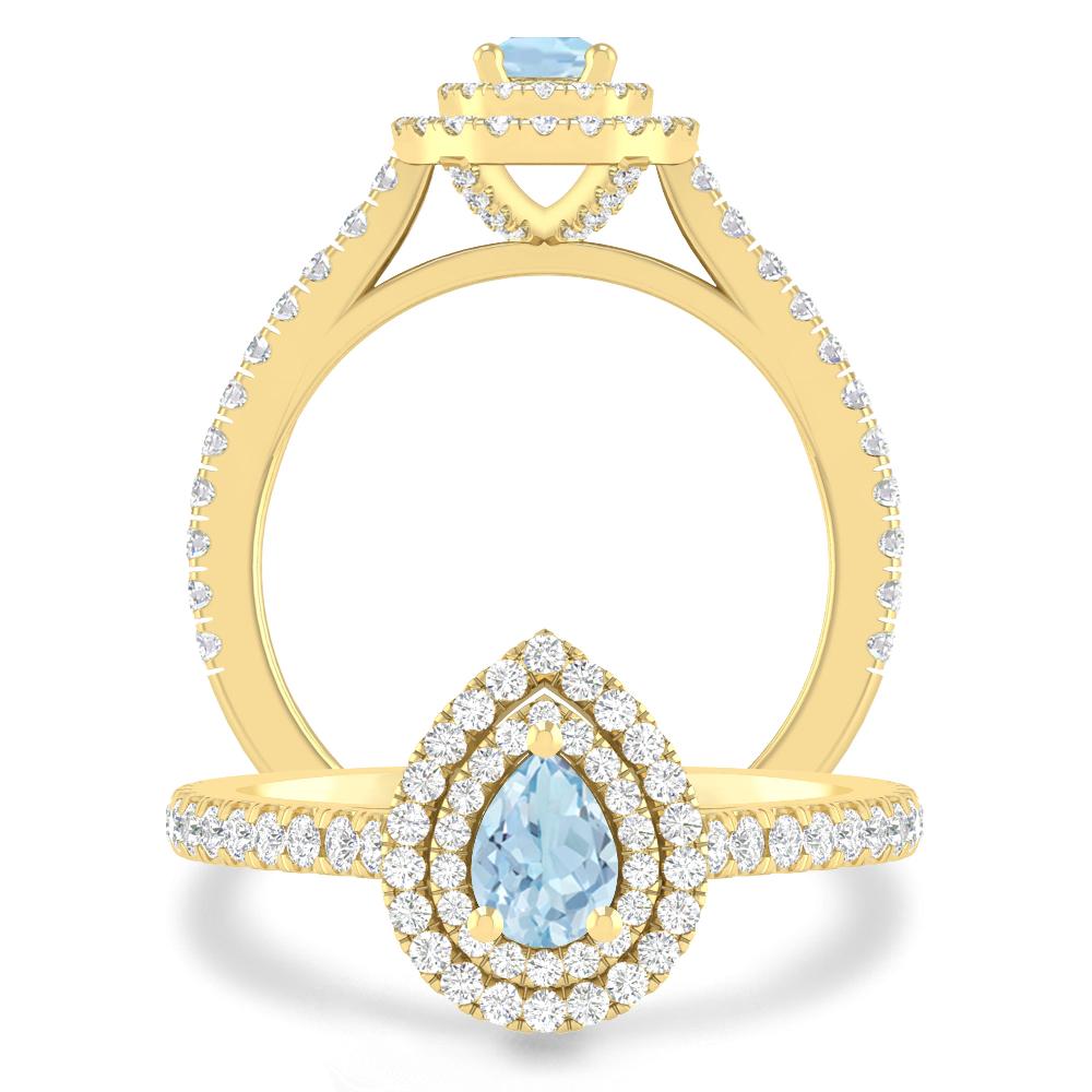 Yellow Gold - Aquamarine