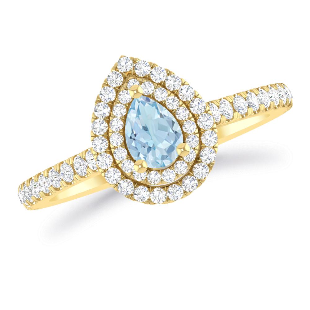 Yellow Gold - Aquamarine