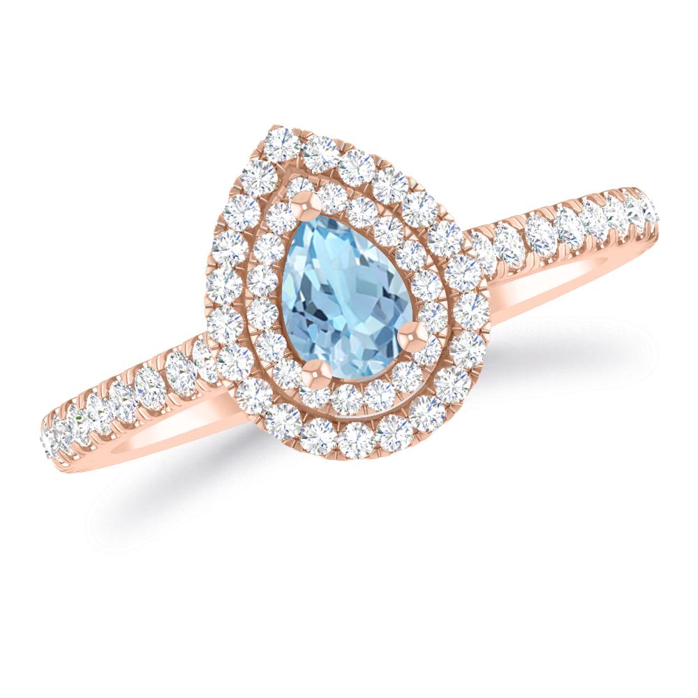 Rose Gold - Aquamarine