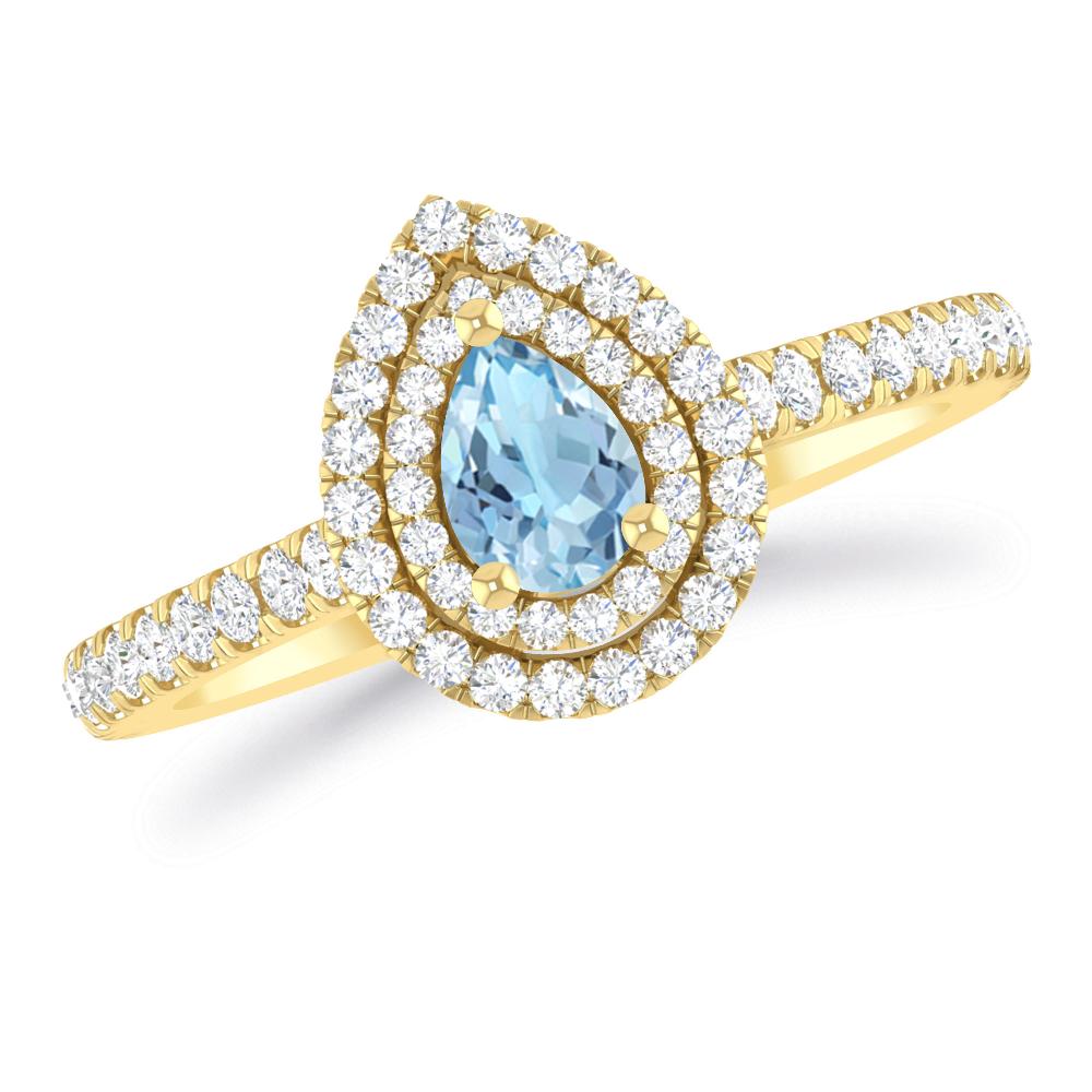 Yellow Gold - Aquamarine