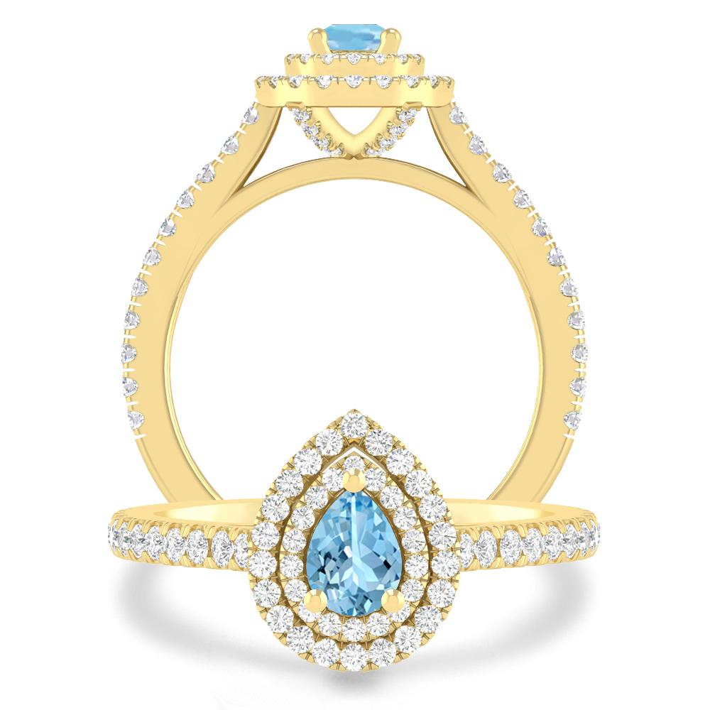 Yellow Gold - Aquamarine