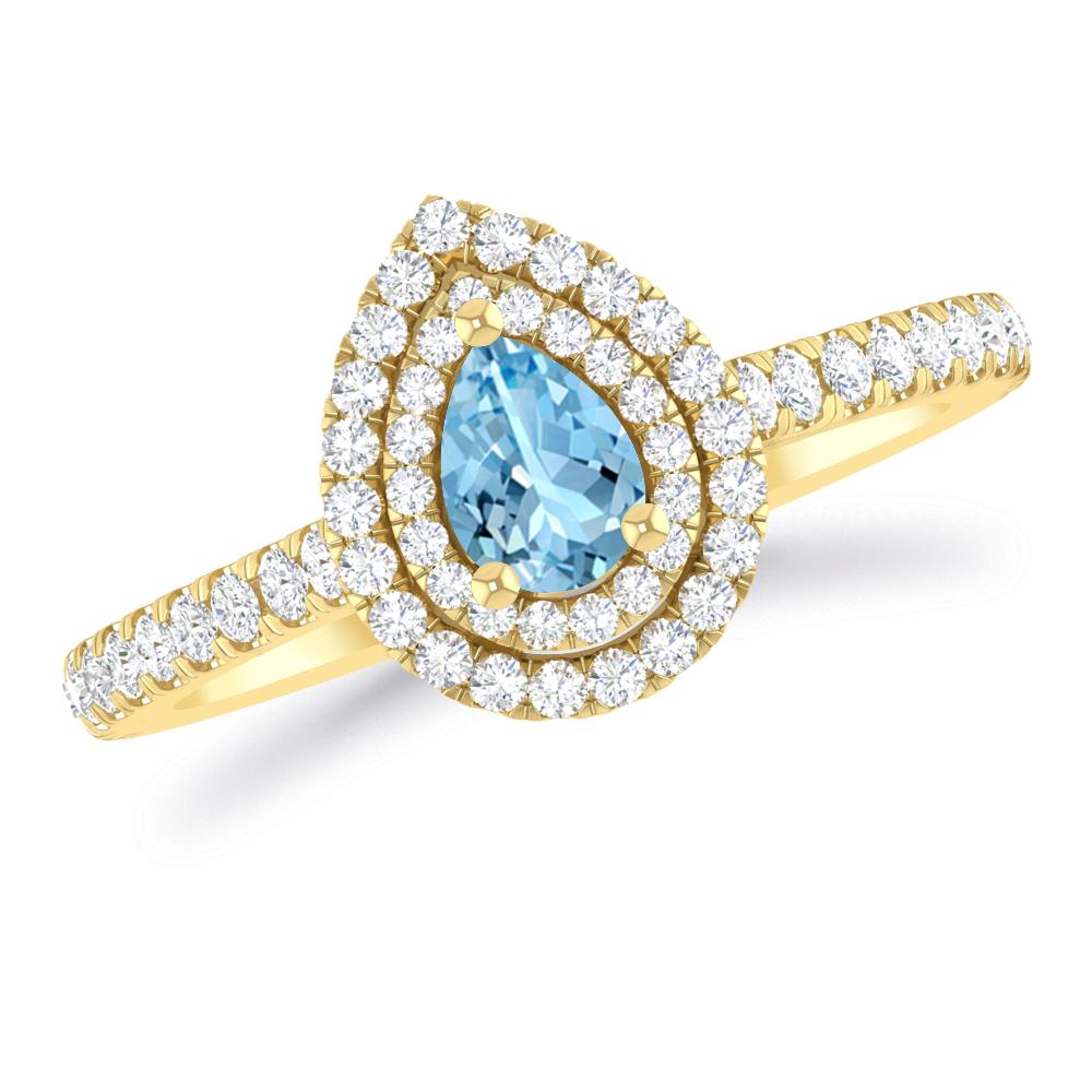 Yellow Gold - Aquamarine