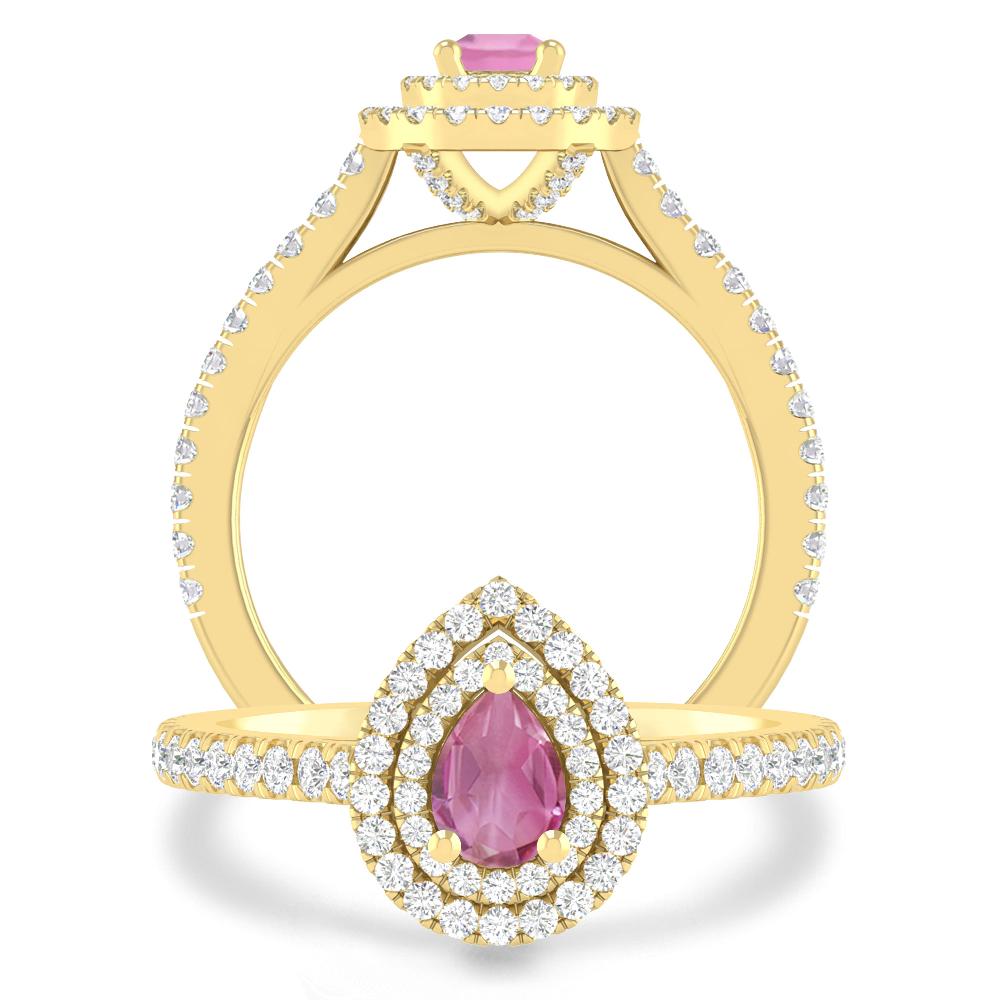 Yellow Gold - Pink Tourmaline