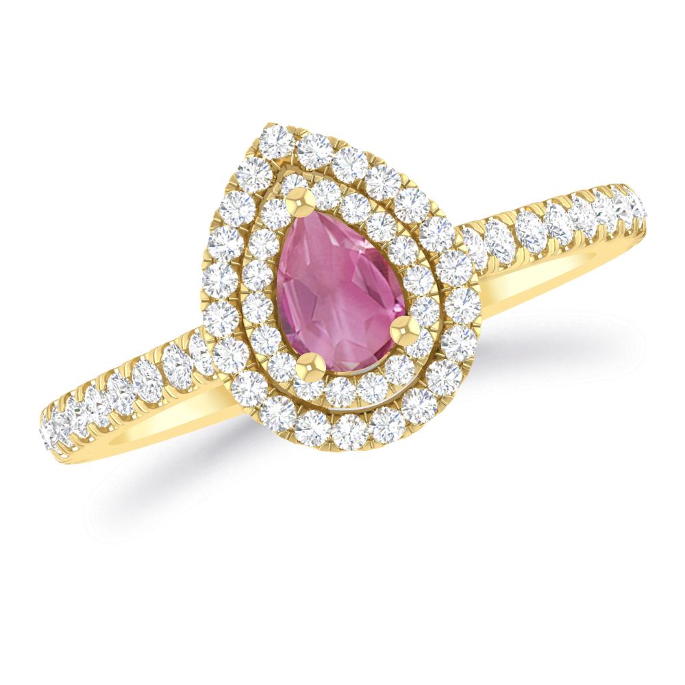 Yellow Gold - Pink Tourmaline