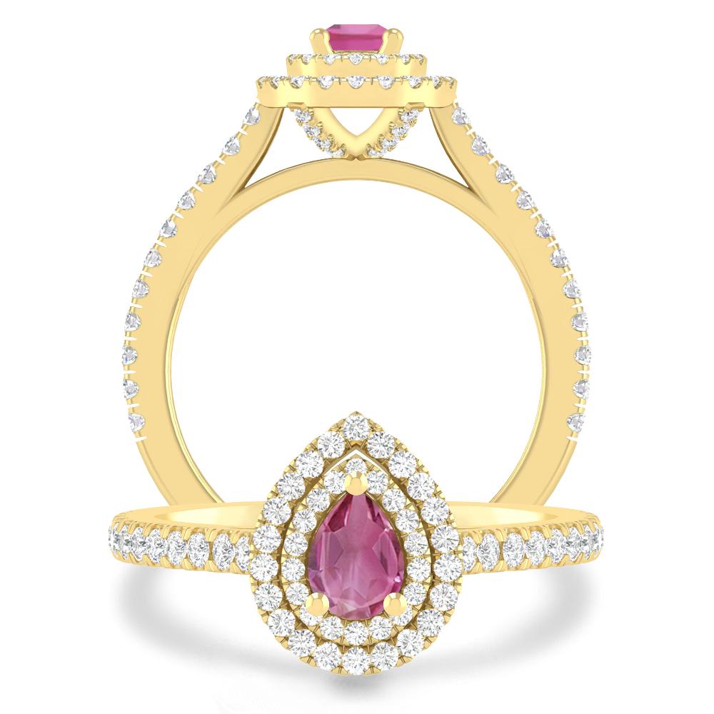 Yellow Gold - Pink Tourmaline