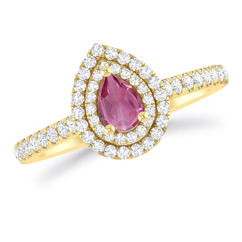 Yellow Gold - Pink Tourmaline