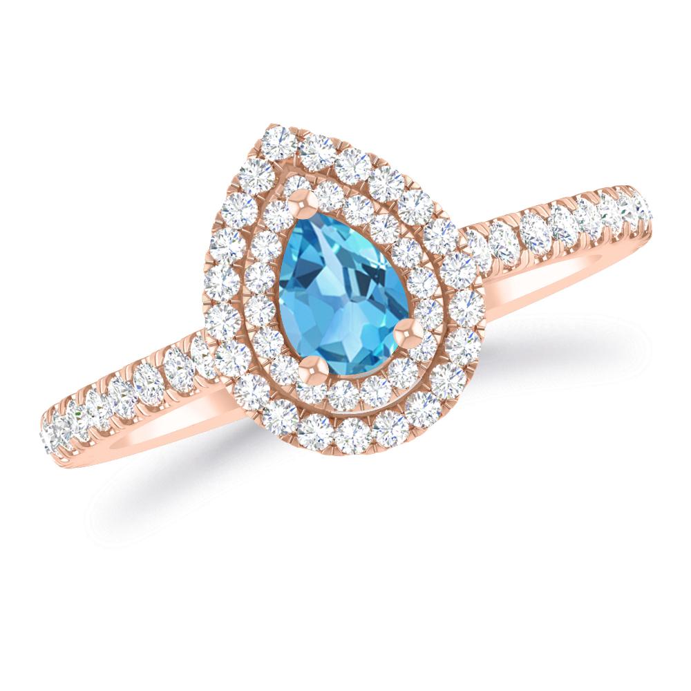 Rose Gold - Blue Topaz