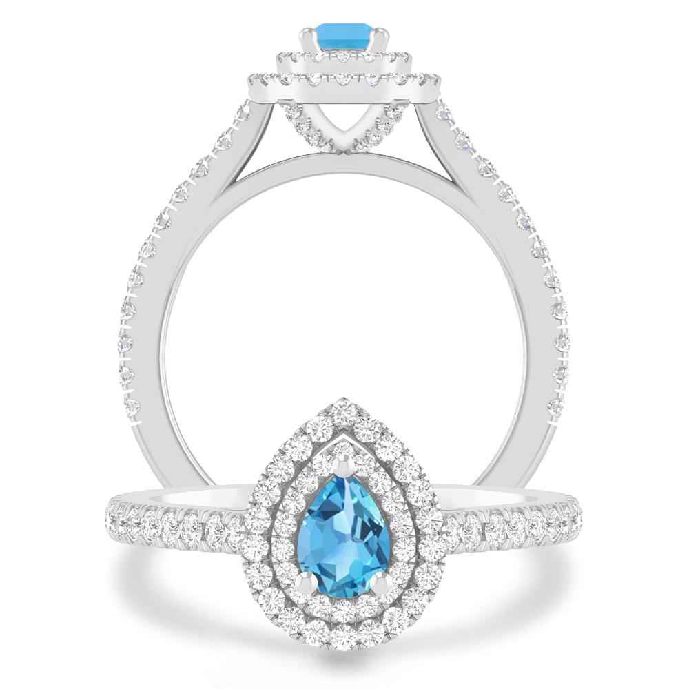 White Gold - Blue Topaz