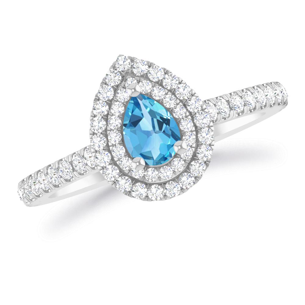 White Gold - Blue Topaz