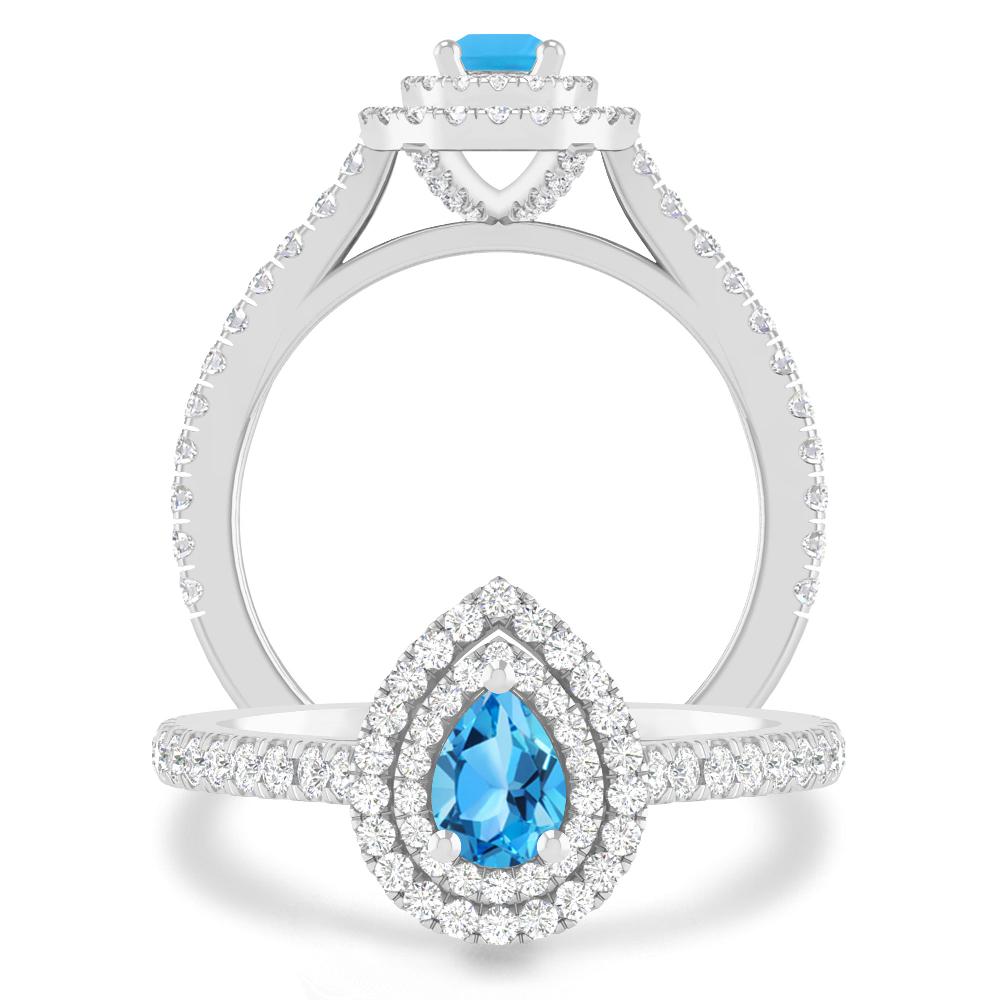 White Gold - Blue Topaz