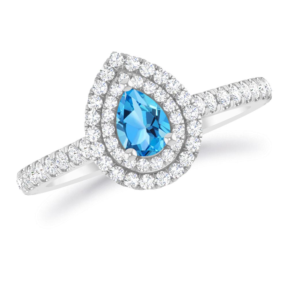 White Gold - Blue Topaz