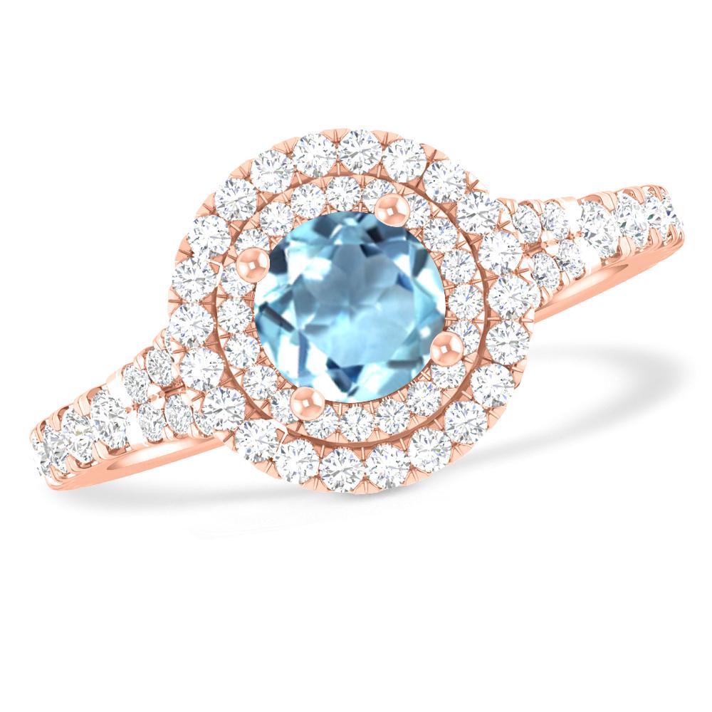 Rose Gold - Aquamarine