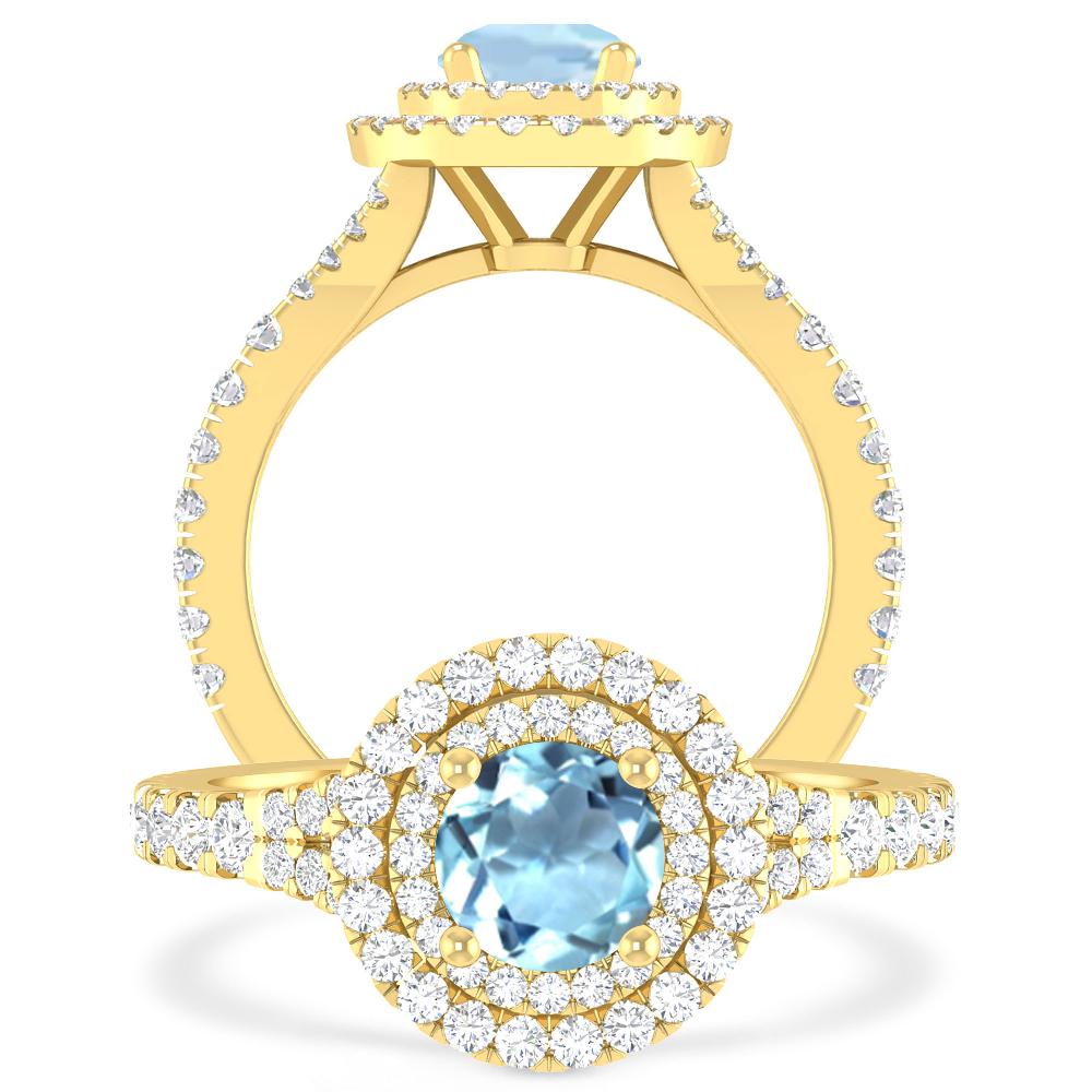 Yellow Gold - Aquamarine