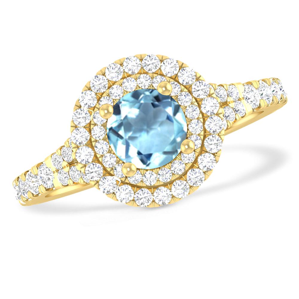 Yellow Gold - Aquamarine