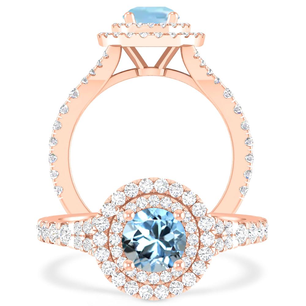 Rose Gold - Aquamarine