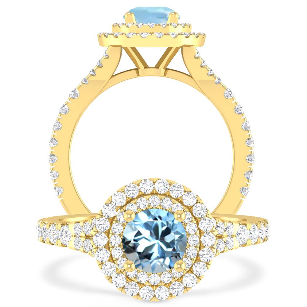 Yellow Gold - Aquamarine
