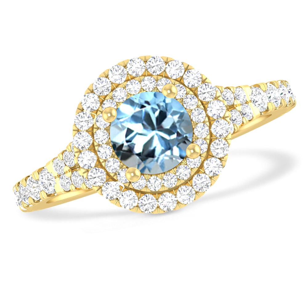 Yellow Gold - Aquamarine