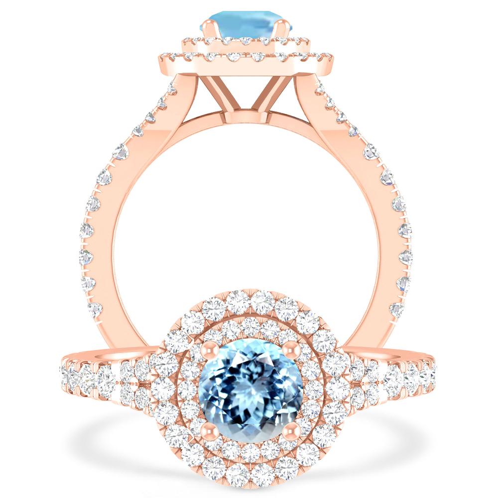 Rose Gold - Aquamarine