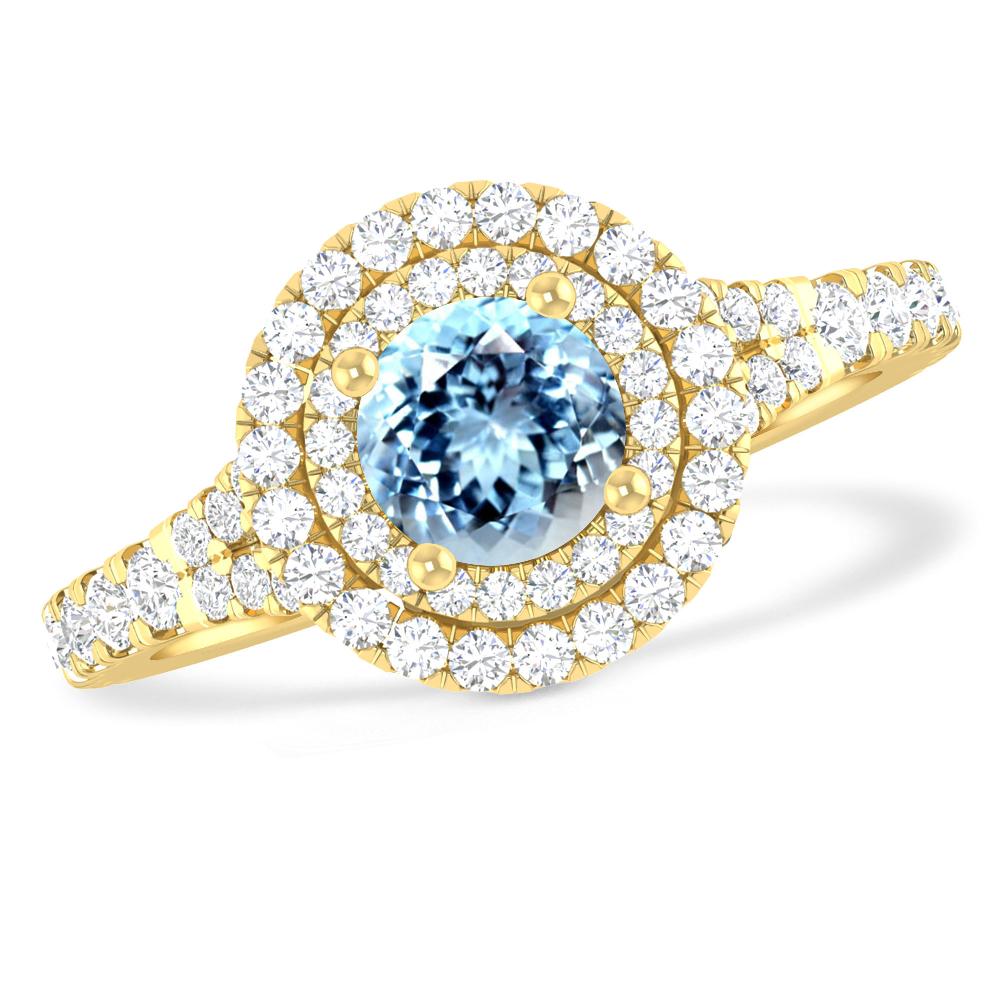 Yellow Gold - Aquamarine