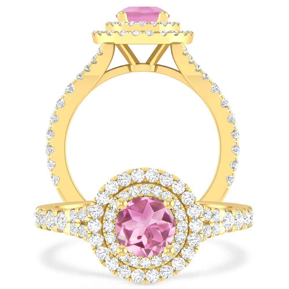 Yellow Gold - Pink Tourmaline