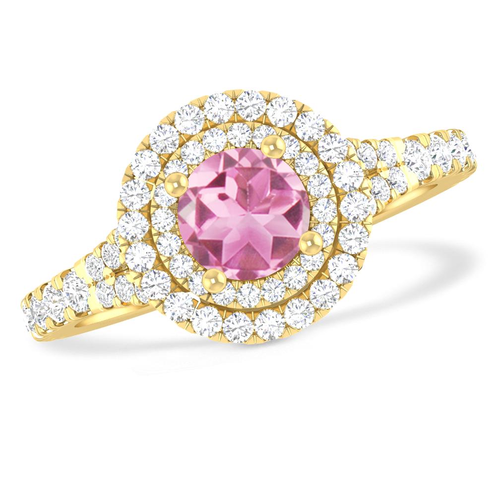 Yellow Gold - Pink Tourmaline