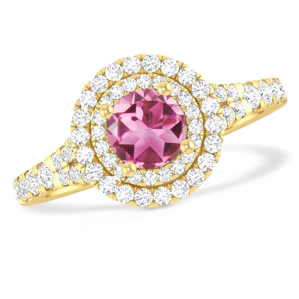 Yellow Gold - Pink Tourmaline