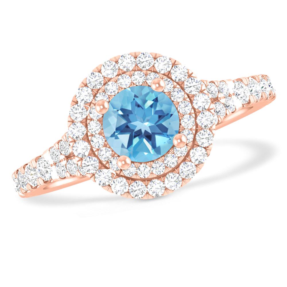 Rose Gold - Blue Topaz