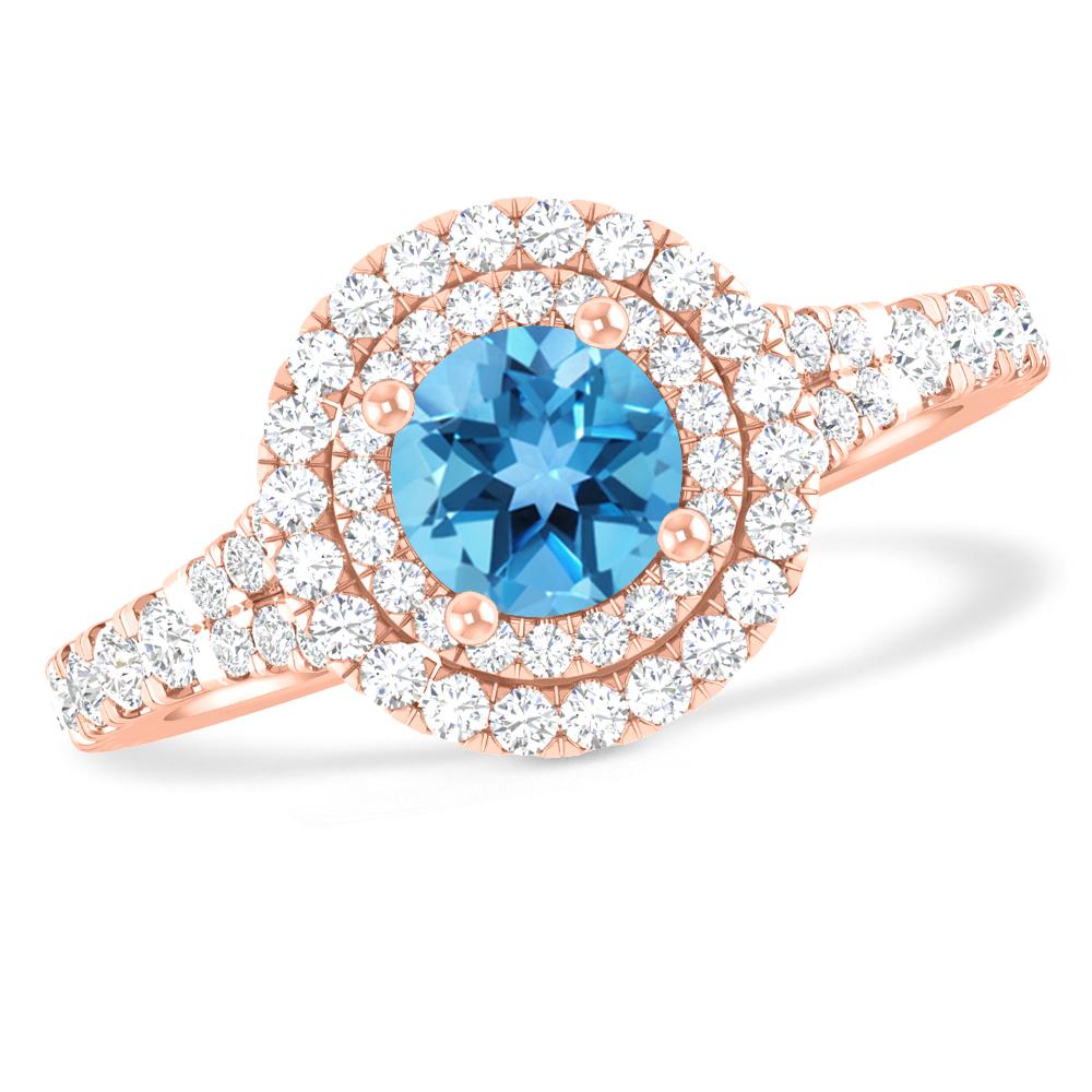 Rose Gold - Blue Topaz