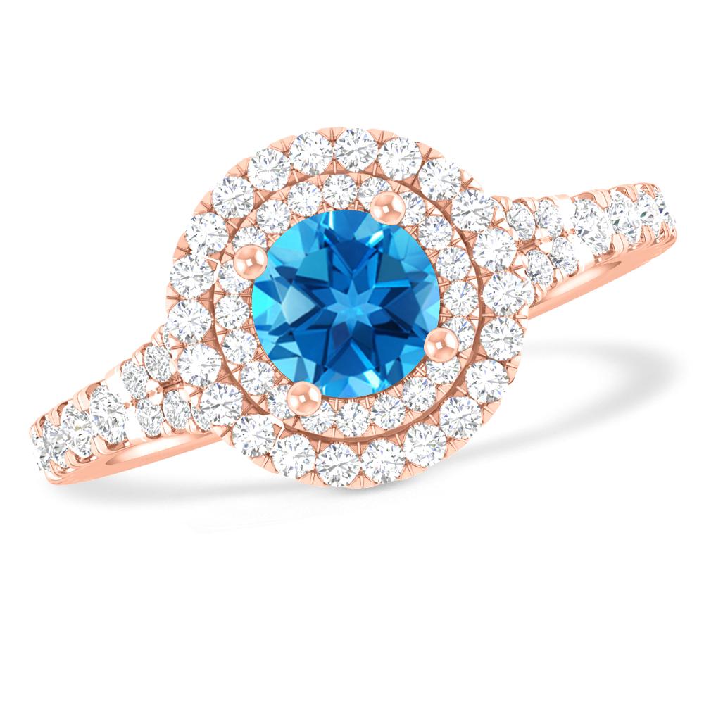 Rose Gold - Blue Topaz