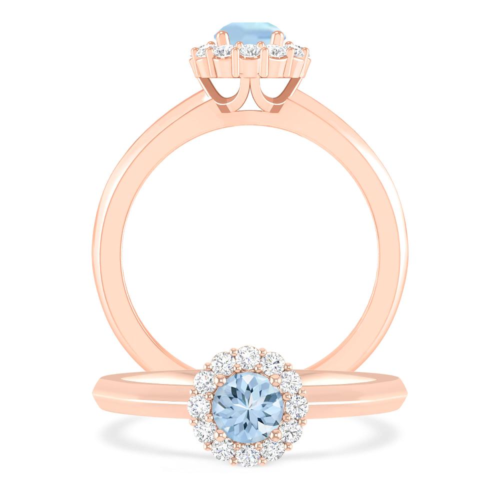 Rose Gold - Aquamarine