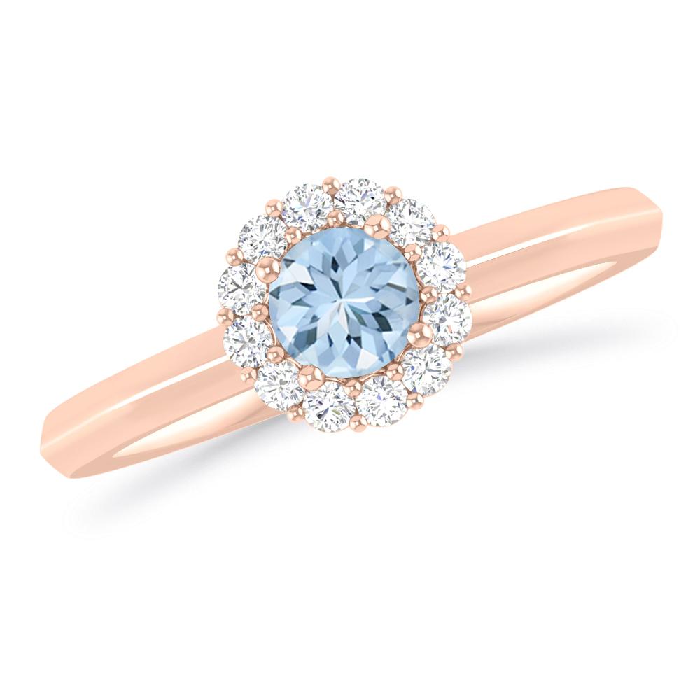 Rose Gold - Aquamarine