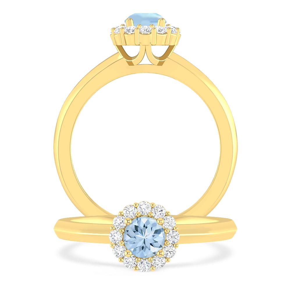 Yellow Gold - Aquamarine