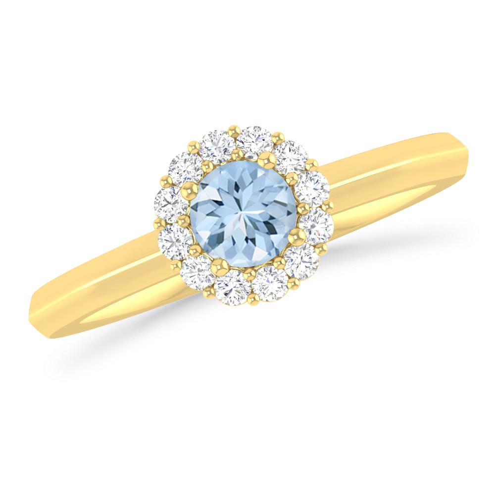 Yellow Gold - Aquamarine