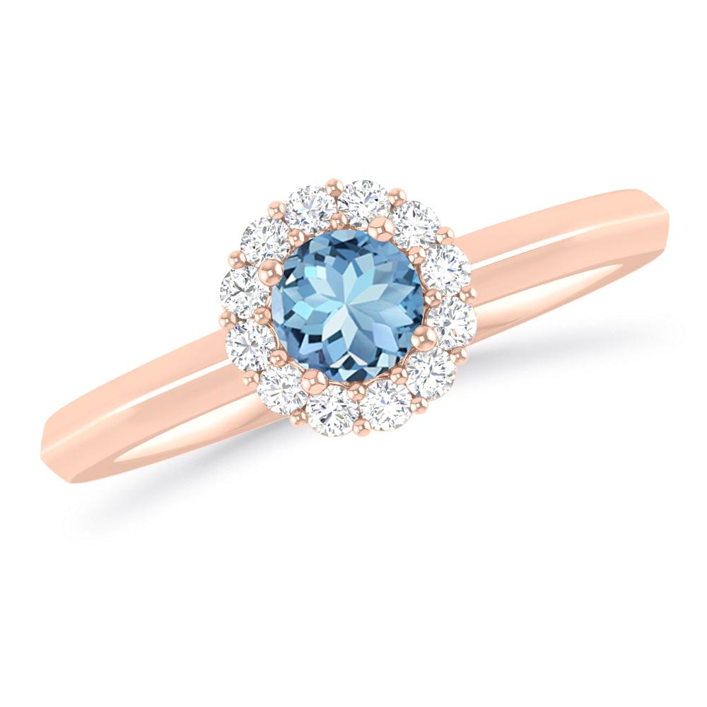 Rose Gold - Aquamarine