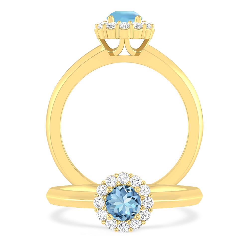 Yellow Gold - Aquamarine