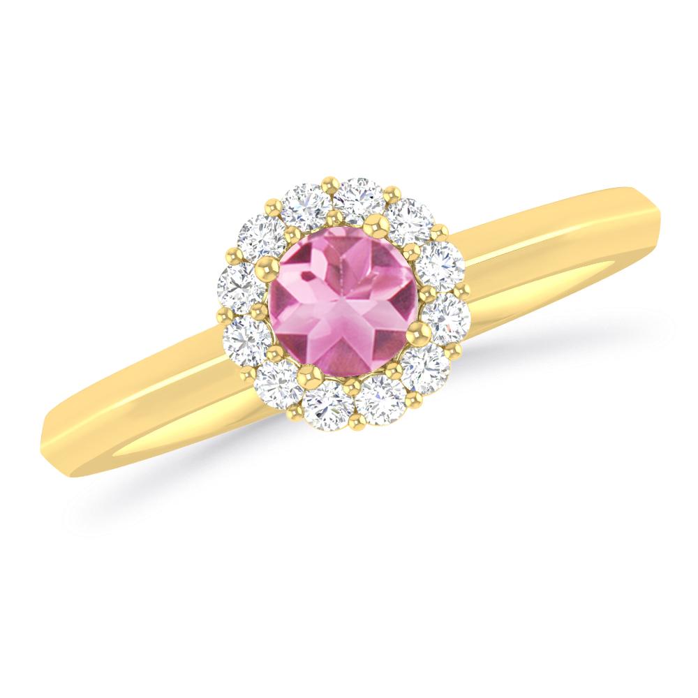 Yellow Gold - Pink Tourmaline