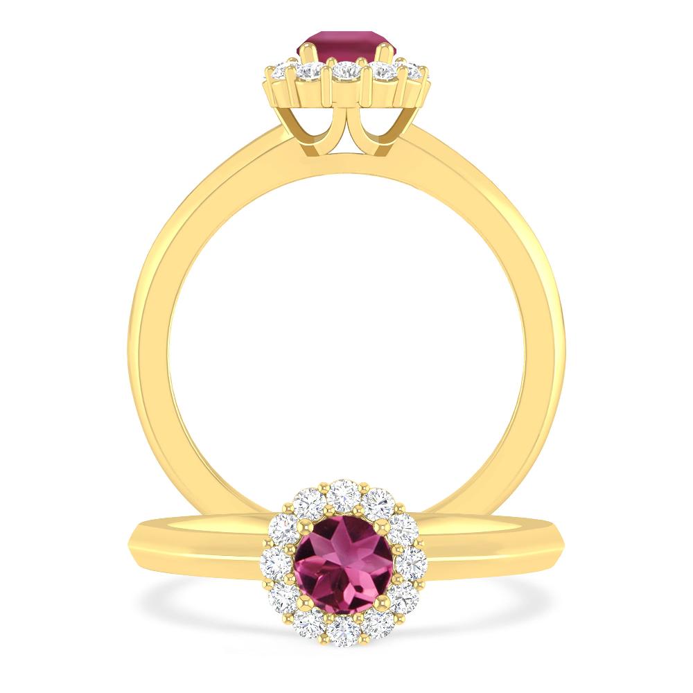 Yellow Gold - Pink Tourmaline