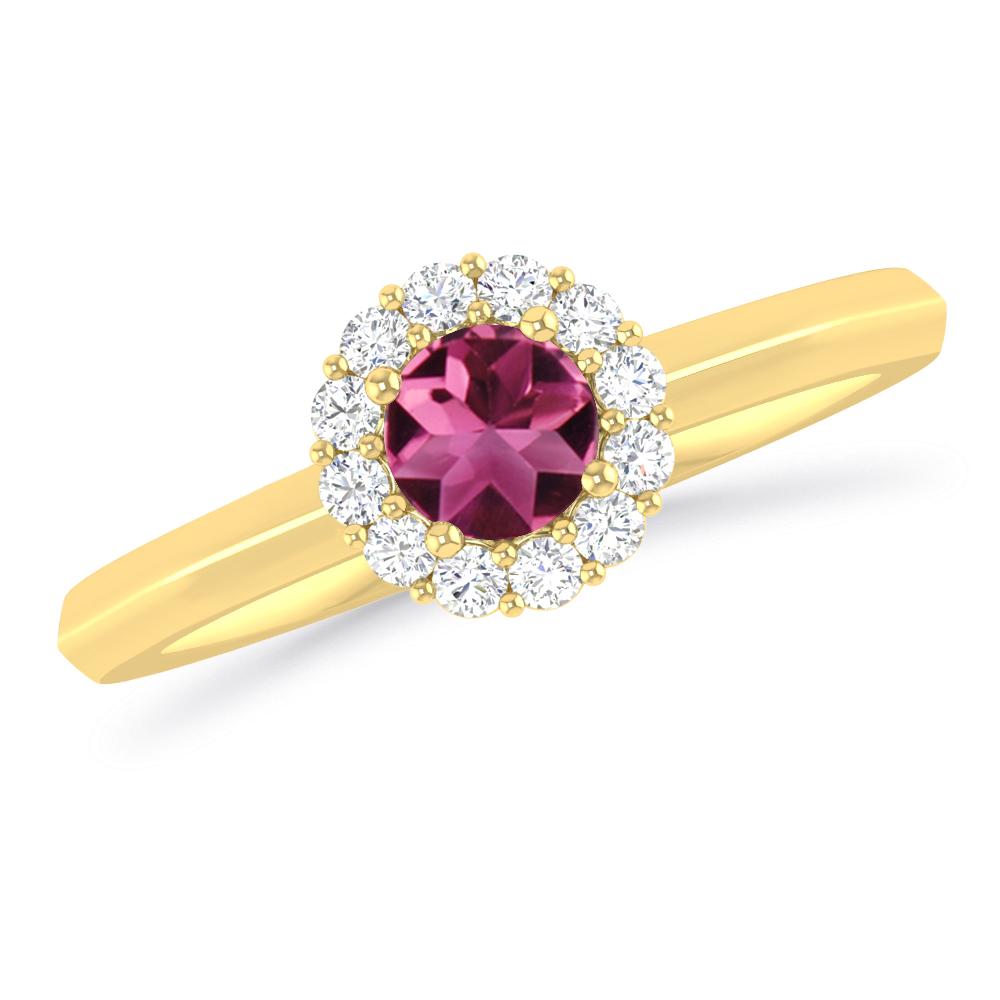 Yellow Gold - Pink Tourmaline