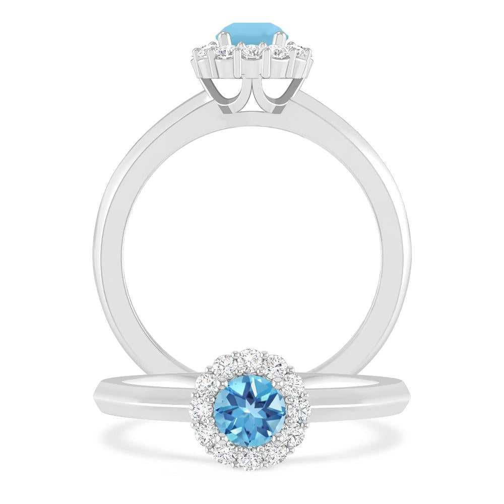 White Gold - Blue Topaz