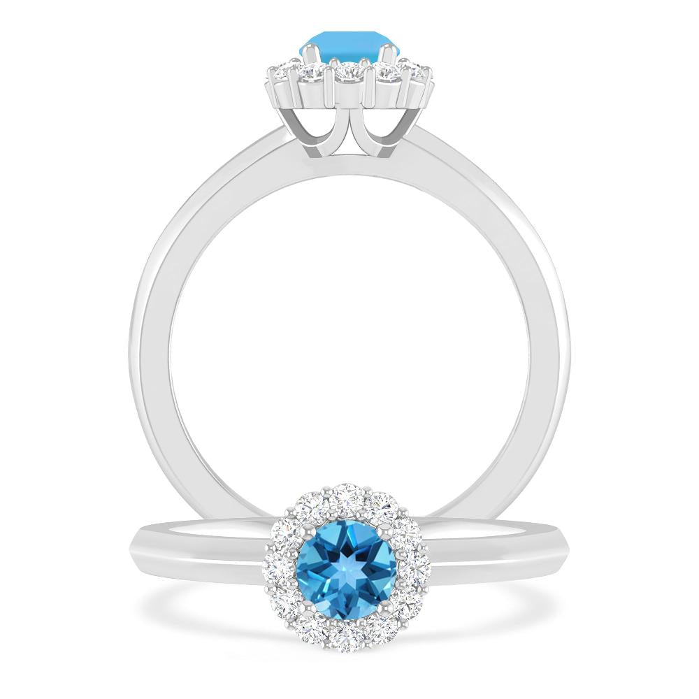 White Gold - Blue Topaz