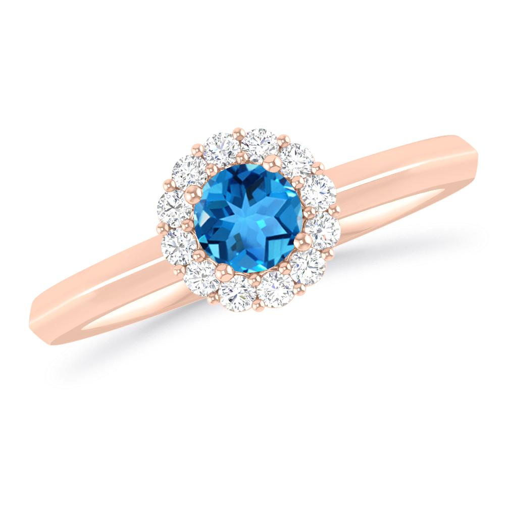 Rose Gold - Blue Topaz