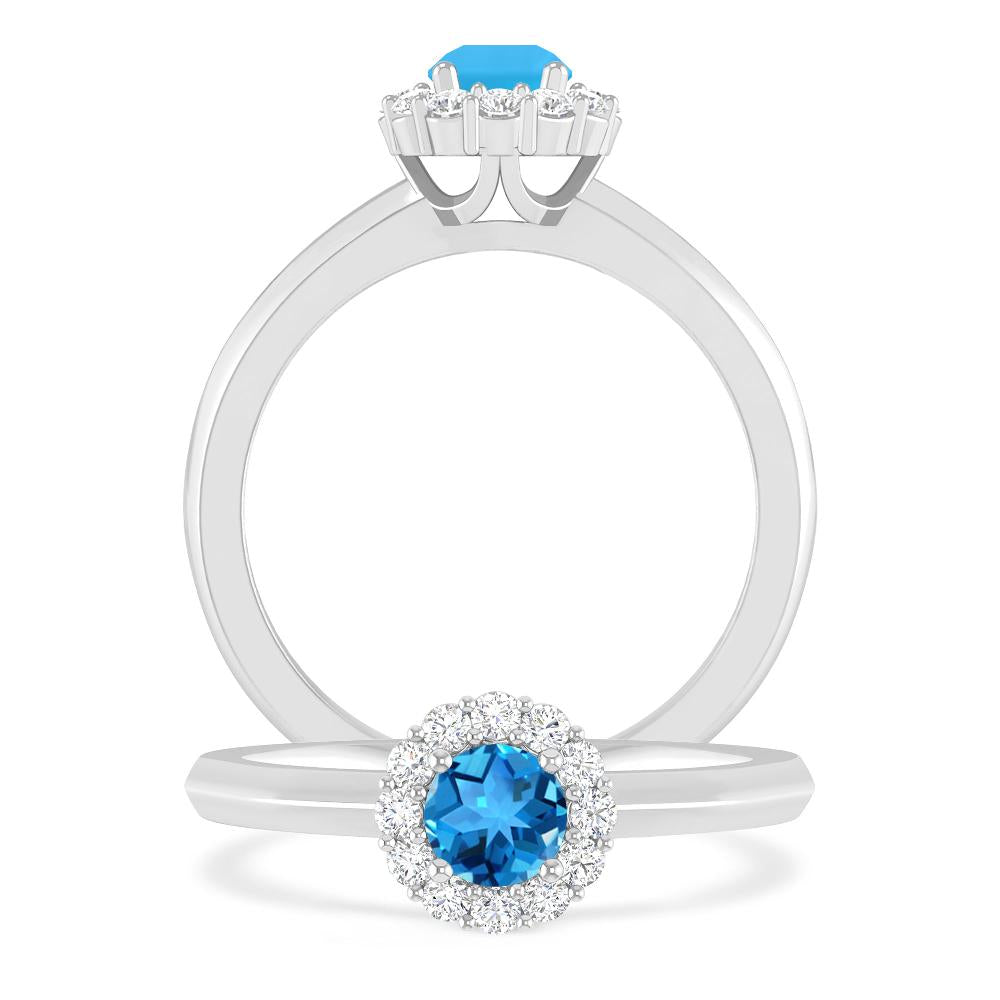 White Gold - Blue Topaz