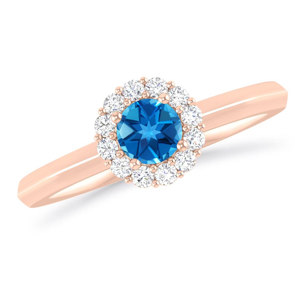 Rose Gold - Blue Topaz