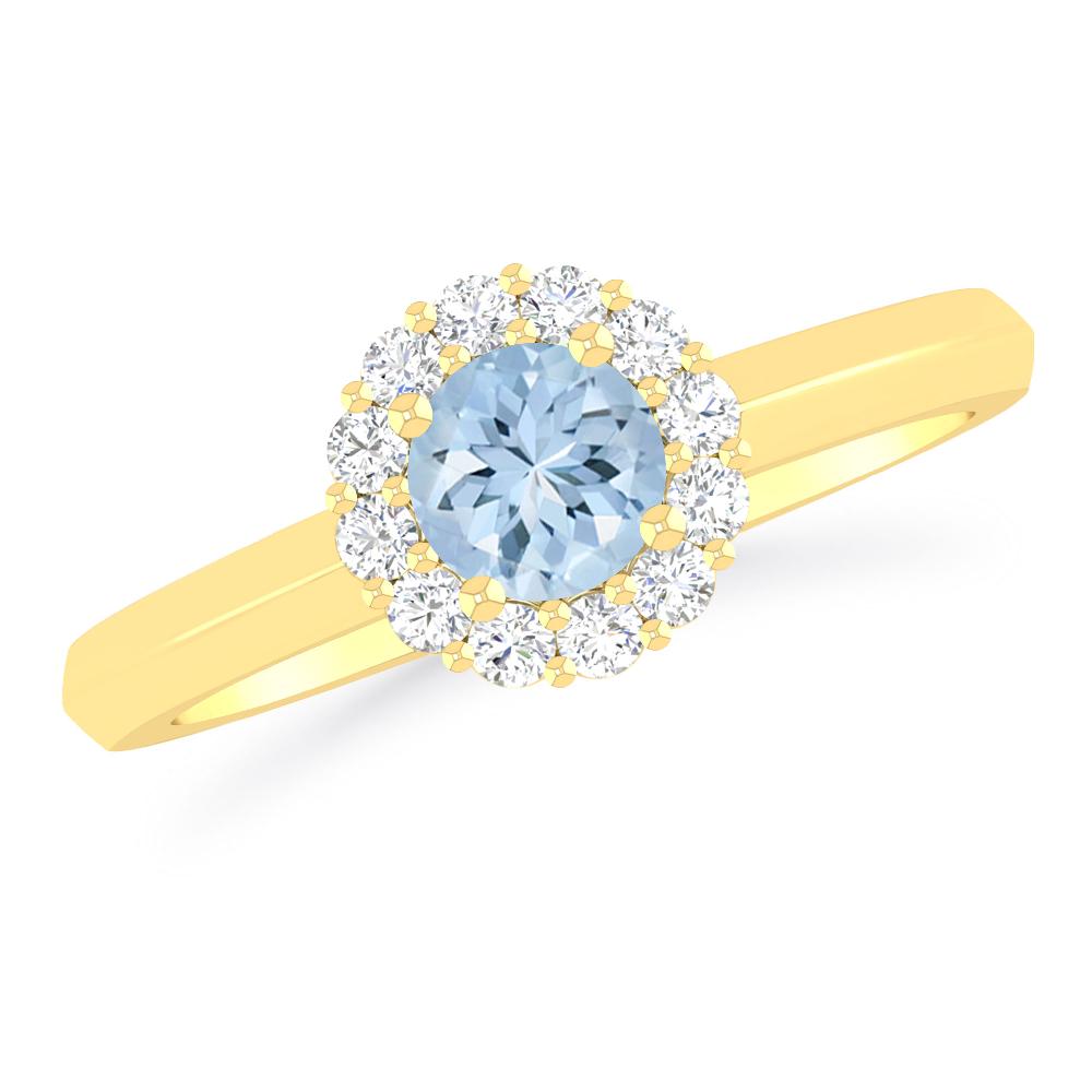 Yellow Gold - Aquamarine