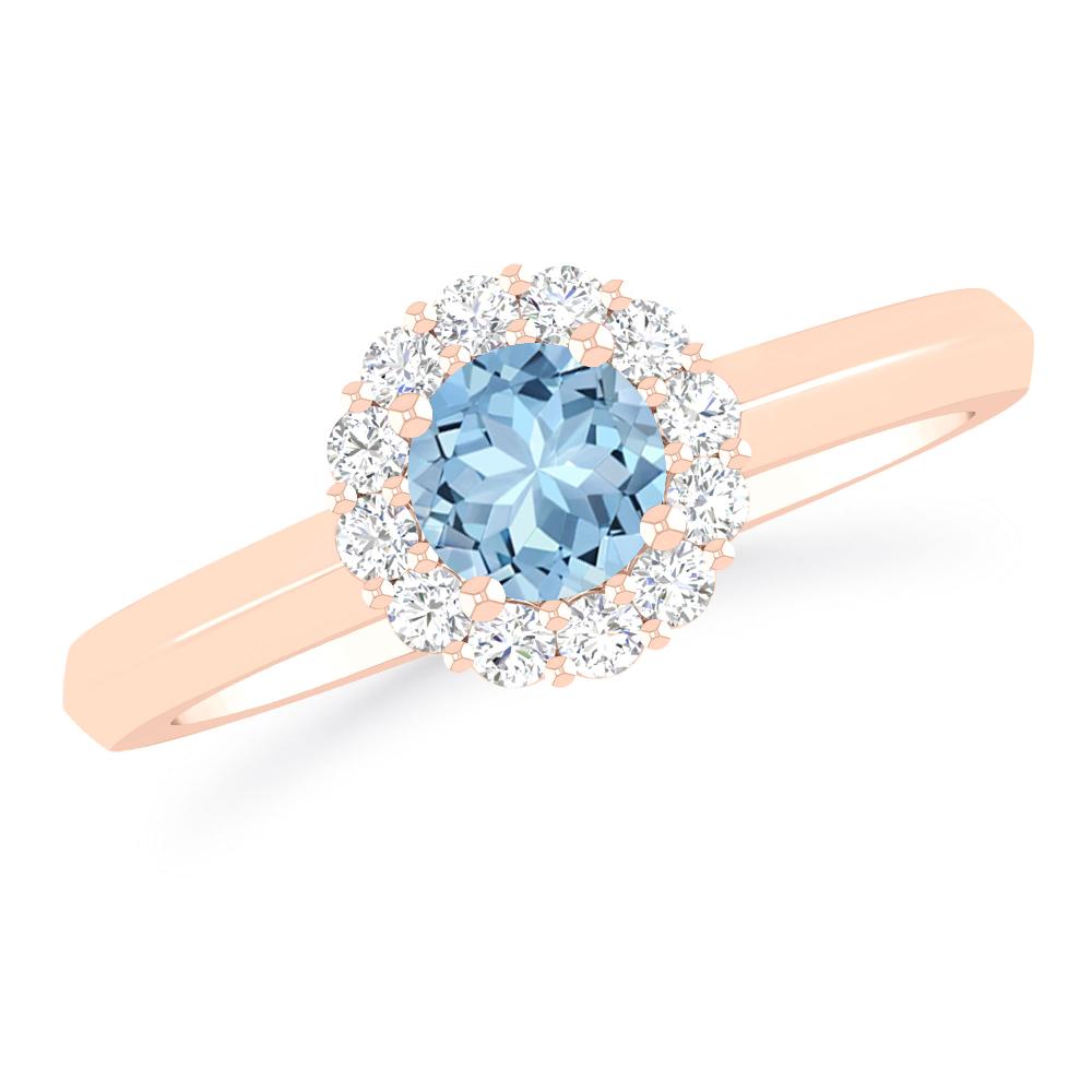 Rose Gold - Aquamarine