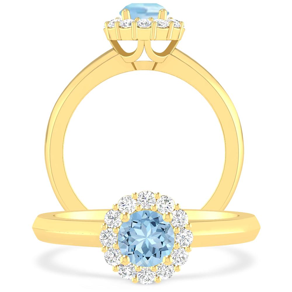 Yellow Gold - Aquamarine