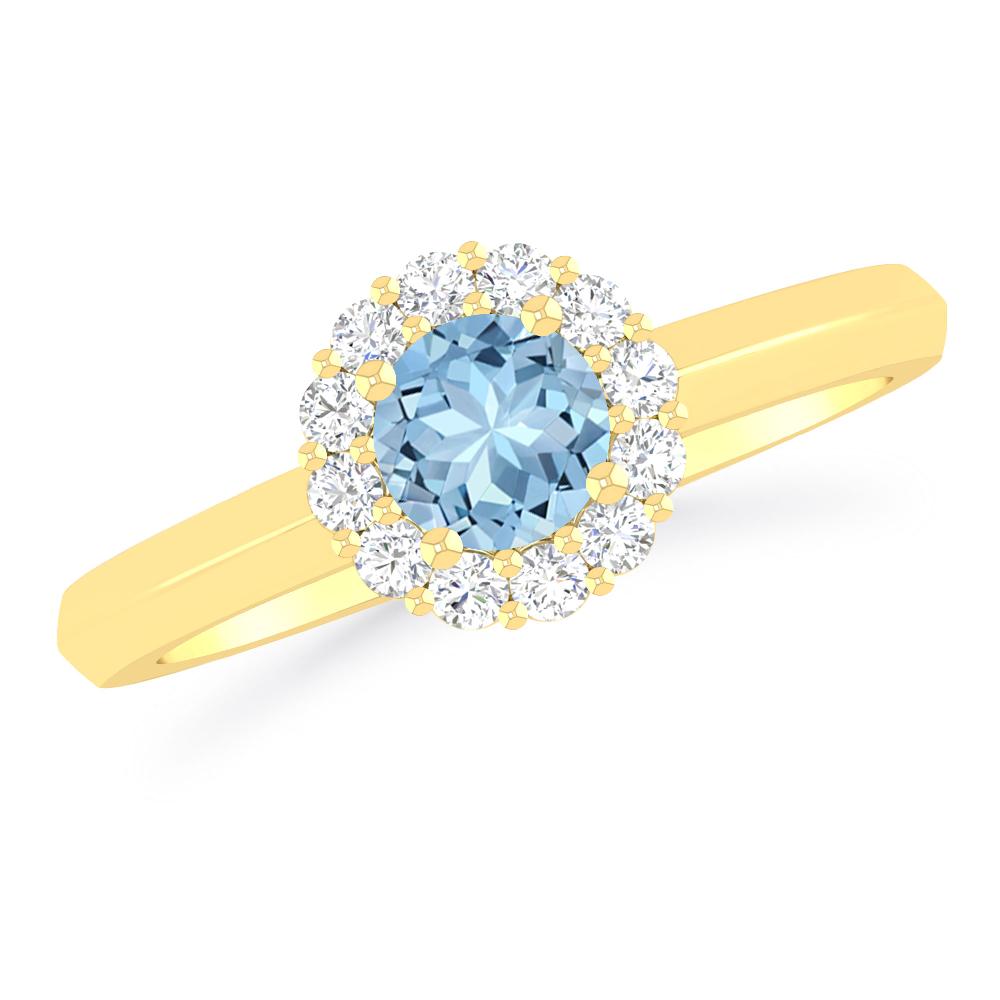 Yellow Gold - Aquamarine