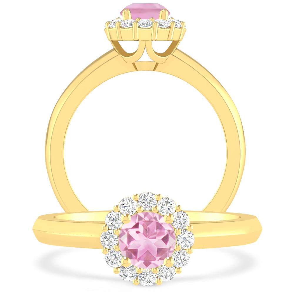 Yellow Gold - Pink Tourmaline