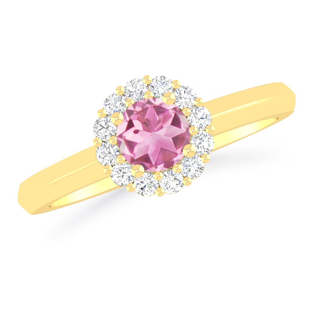 Yellow Gold - Pink Tourmaline